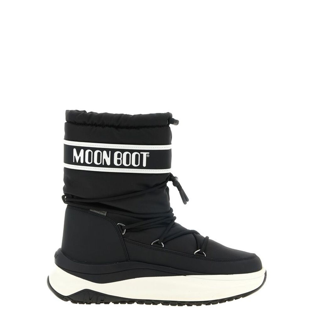 Moon Boot Black Polyester Lace-Up Men's Boots